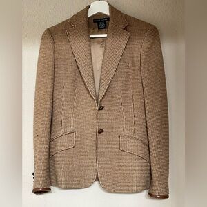 Ralph Lauren Beige Houndstooth Blazer size 4 made in Italy